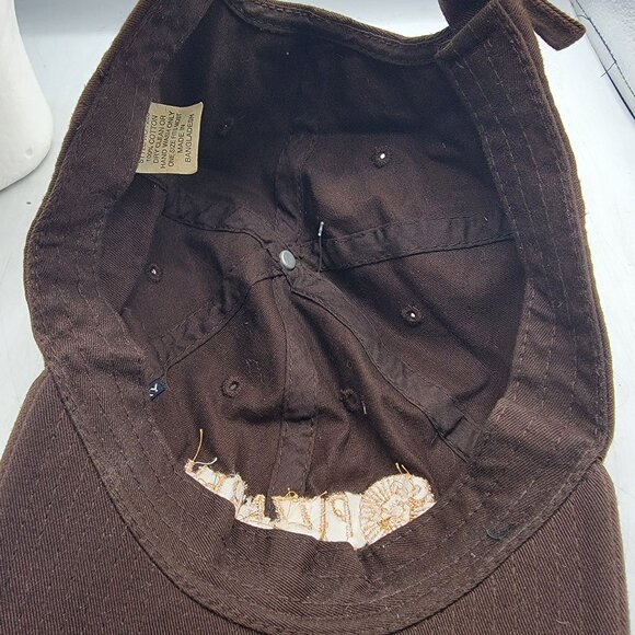 PizzaRev Craft Your Own Brown Baseball Cap Adjustable Strapback Hat - Picture 7 of 9